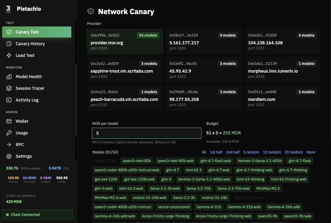 Pistachio Network Canary